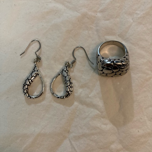 925 Sterling Silver Jewelry Set Ring Size 7
